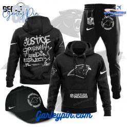 Carolina Panthers Justice Opportunity Equity Freedom Combo Hoodie, Pants, Cap