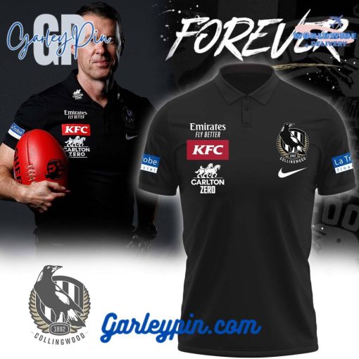 Craig McRae Collingwood Magpies Black Polo Shirt