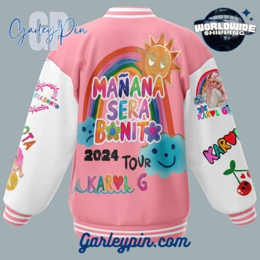 Karol G BICHOTA Pink Baseball Jacket