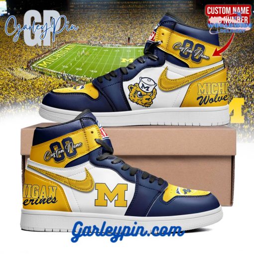 Michigan Wolverines High Top Personalized Air Jordan 1 Sneaker