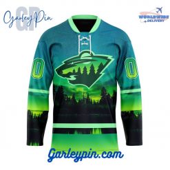 NHL Minnesota Wild Special Design With Northern Lights Hockey Jersey