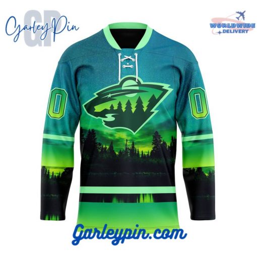 NHL Minnesota Wild Special Design With Northern Lights Hockey Jersey