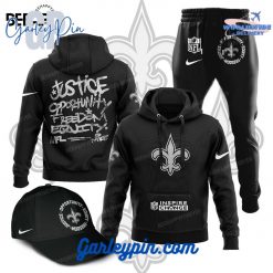 New Orleans Saints Justice Opportunity Equity Freedom Combo Hoodie, Pants, Cap