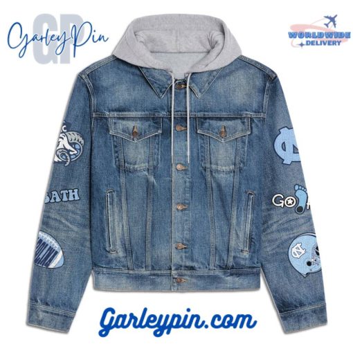 North Carolina Tar Heels Go Hells Hooded Denim Jacket