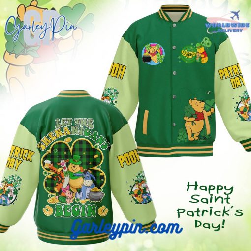 Pooh Happy Saint Patrick’s Day Baseball Jacket