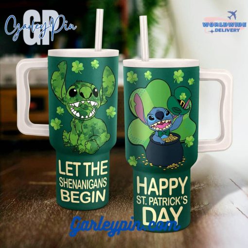 Stitch Happy St. Patrick’s Day Stanley Tumbler 40oz