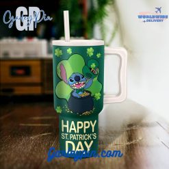 Stitch Happy St. Patrick's Day Stanley Tumbler 40oz