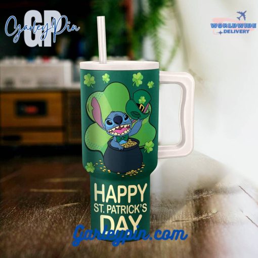 Stitch Happy St. Patrick’s Day Stanley Tumbler 40oz