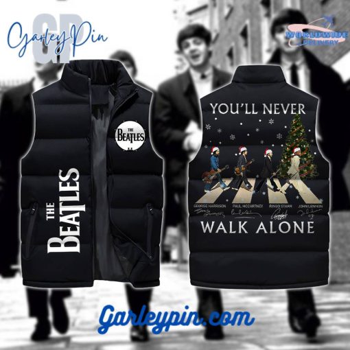 The Beatles “You’ll Never Walk Alone” Black Sleeveless Puffer Jacket