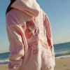 Pink Palm Puff “Everything Comes in Waves” Blue Hoodie