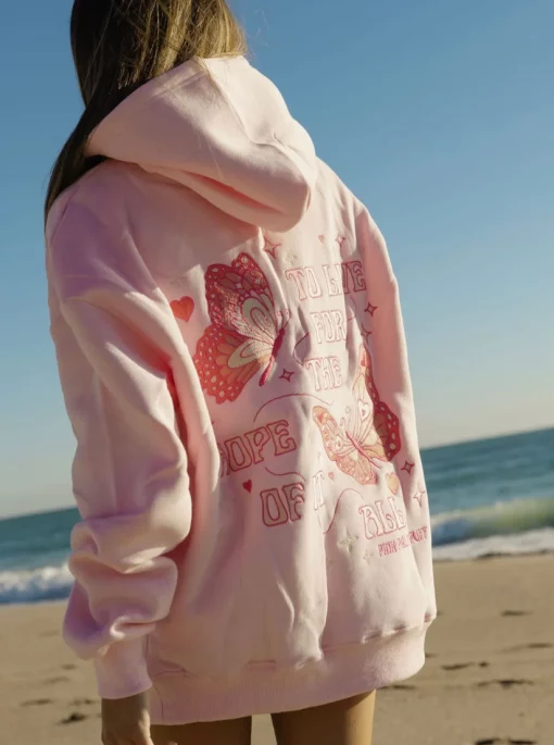 Pink Palm Puff “To Live for the Hope of it All” Pink Hoodie