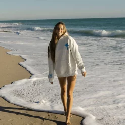 Pink Palm Puff “To Live For the Hope of it All” Heathered White Hoodie