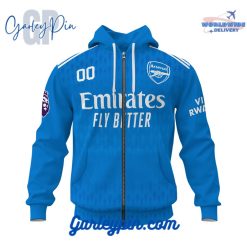 Arsenal Goalkeepers Blue Kits Custom Name Hoodie