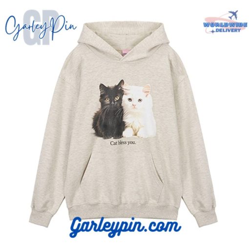 Baby Cat Bless You Oatmeal Hoodie