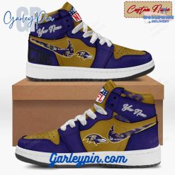 Baltimore Ravens Custom Name Air Jordan 1 Sneaker