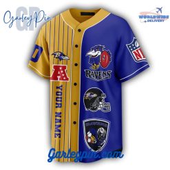 Baltimore Ravens Custom Name Baseball Jersey