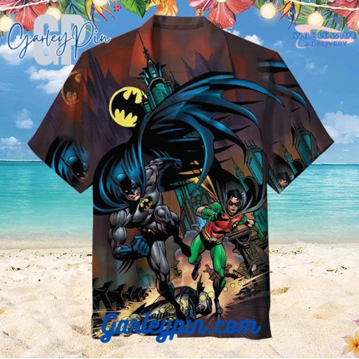 Batman and Robin Running Dark Color Hawaiian Shirt