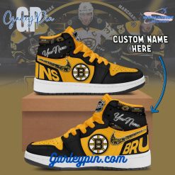 Boston Bruins Custom Name Air Jordan 1 Sneaker