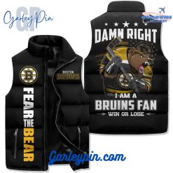 Boston Bruins I Am A Bruins Fan Sleeveless Puffer Jacket