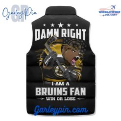 Boston Bruins I Am A Bruins Fan Sleeveless Puffer Jacket