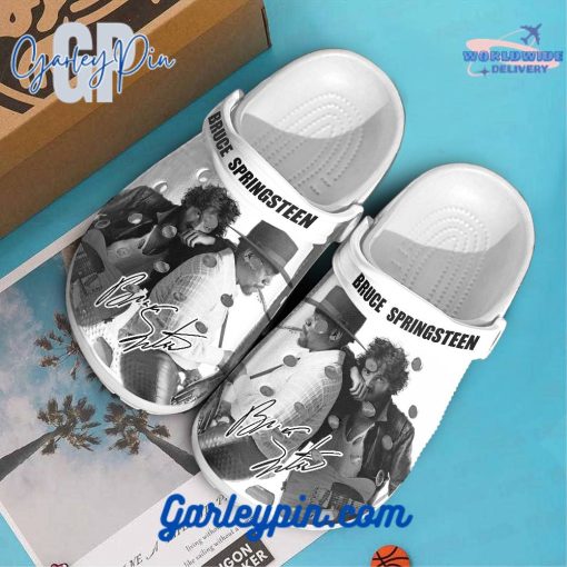 Bruce Springsteen Black And White Custom Name Crocs