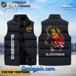 Chicago Blackhawks Custom Name Sleeveless Special Edition Puffer Jacket