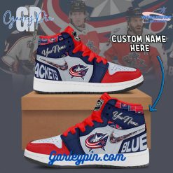 Columbus Blue Jackets Custom Name Air Jordan 1 Sneaker