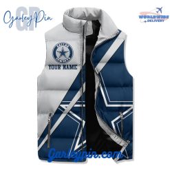 Dallas Cowboys Americas Team Custom Name Sleeveless Puffer Jacket