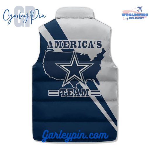 Dallas Cowboys Americas Team Custom Name Sleeveless Puffer Jacket