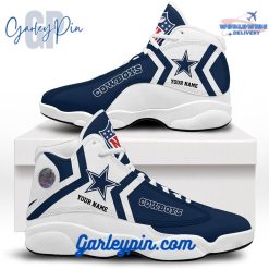 Dallas Cowboys Custom Name White Sole  Air Jordan 13