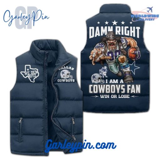 Dallas Cowboys I Am Cowboys Fan Sleeveless Puffer Jacket