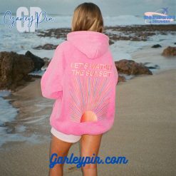 Dandy Worldwide “Let’s Watch the Sunset” Oversized Lux Vintage Washed Pink Hoodie