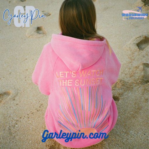 Dandy Worldwide “Let’s Watch the Sunset” Oversized Lux Vintage Washed Pink Hoodie