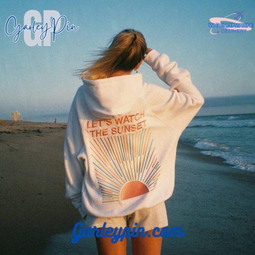Dandy Worldwide “Let’s Watch the Sunset” Oversized Lux  White Hoodie
