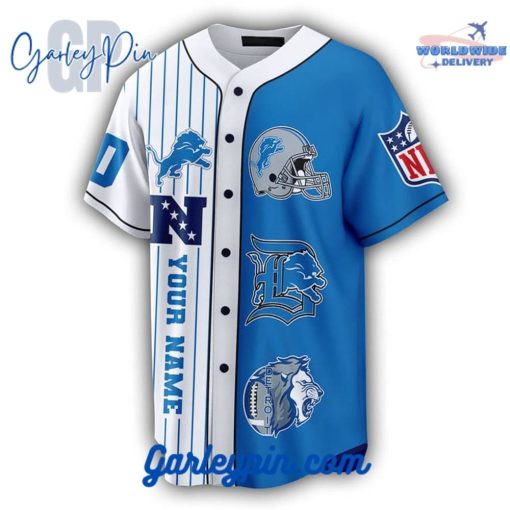 Detroit Lions Custom Name Baseball Jersey