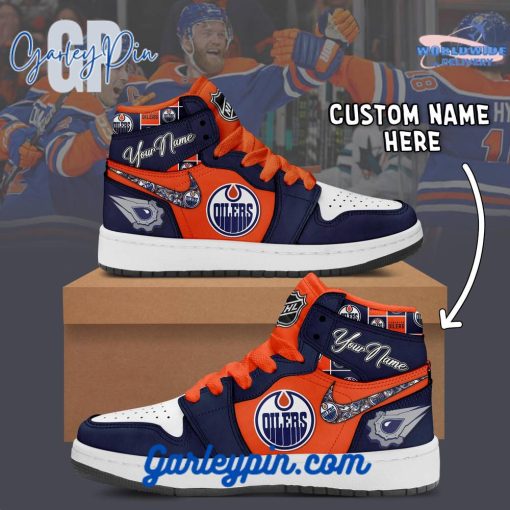 Edmonton Oilers Custom Name Air Jordan 1 Sneaker