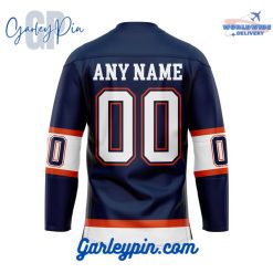 Edmonton Oilers Custom Name Reverse Retro Hockey Jersey