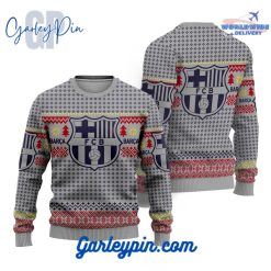 FC Barcenola Pine Tree Grey Ugly Christmas Sweater