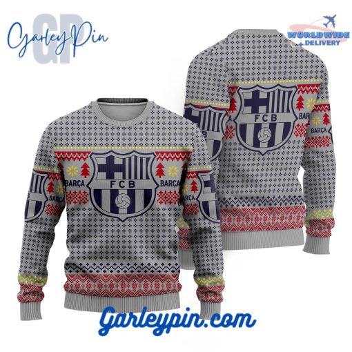 FC Barcenola Pine Tree Grey Ugly Christmas Sweater