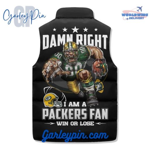 Green Bay Packers I Am A Packers Fan Sleeveless Puffer Jacket
