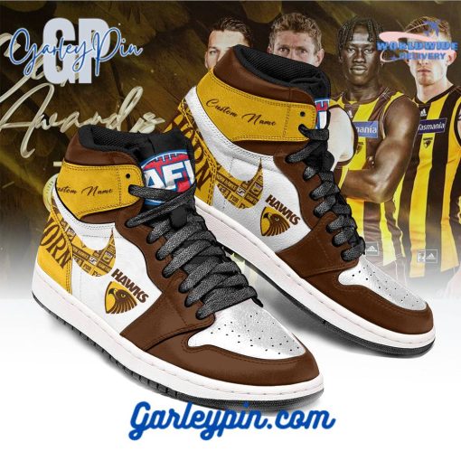 Hawthorn Hawks Custom Name Air Jordan 1 Sneaker