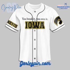 Iowa Hawkeyes Women’s Basketball Custom Name White Baseball Jersey