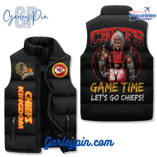 Kansas City Chiefs Game Time Black Sleeveless Puffer Jacket