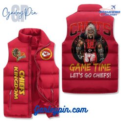 Kansas City Chiefs Kingdom Custom Name Sleeveless Puffer Jacket