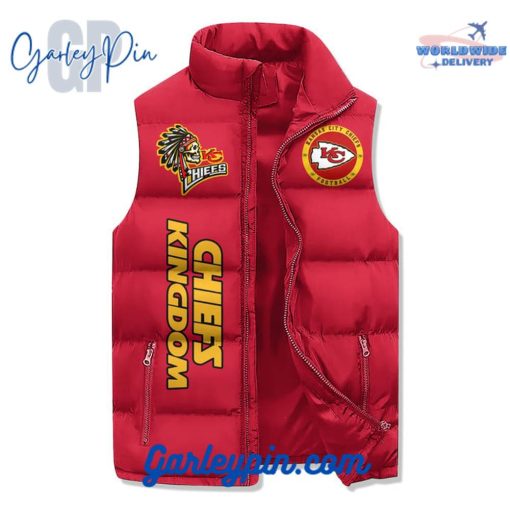 Kansas City Chiefs Kingdom Custom Name Sleeveless Puffer Jacket