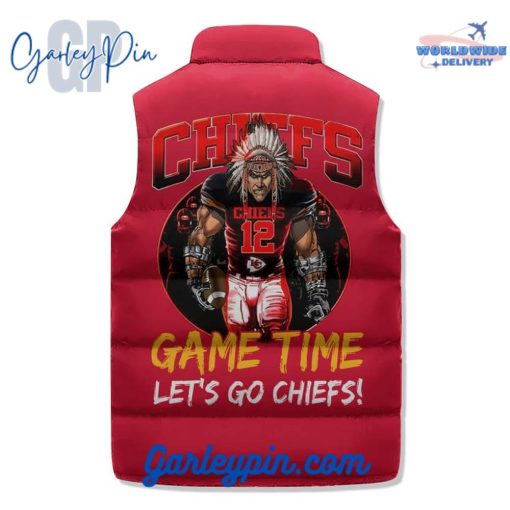 Kansas City Chiefs Kingdom Custom Name Sleeveless Puffer Jacket