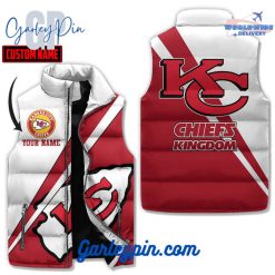 Kansas City Chiefs White Red Sleeveless Puffer Jacket