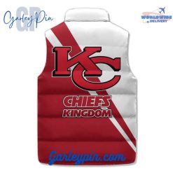 Kansas City Chiefs White Red Sleeveless Puffer Jacket