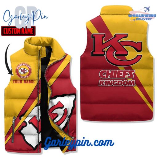 Kansas City Chiefs Yellow Red Sleeveless Puffer Jacket