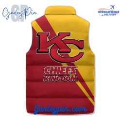 Kansas City Chiefs Yellow Red Sleeveless Puffer Jacket